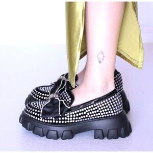 Betsey Johnson Rhinestone Platform Loafers